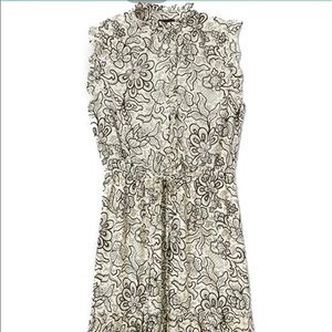NWT Who What Wear Floral Print Sleeveless Ruffle Long Dress